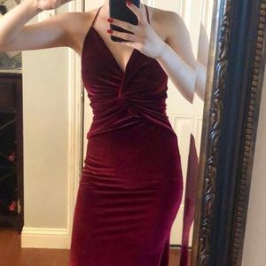 Red velvet dress